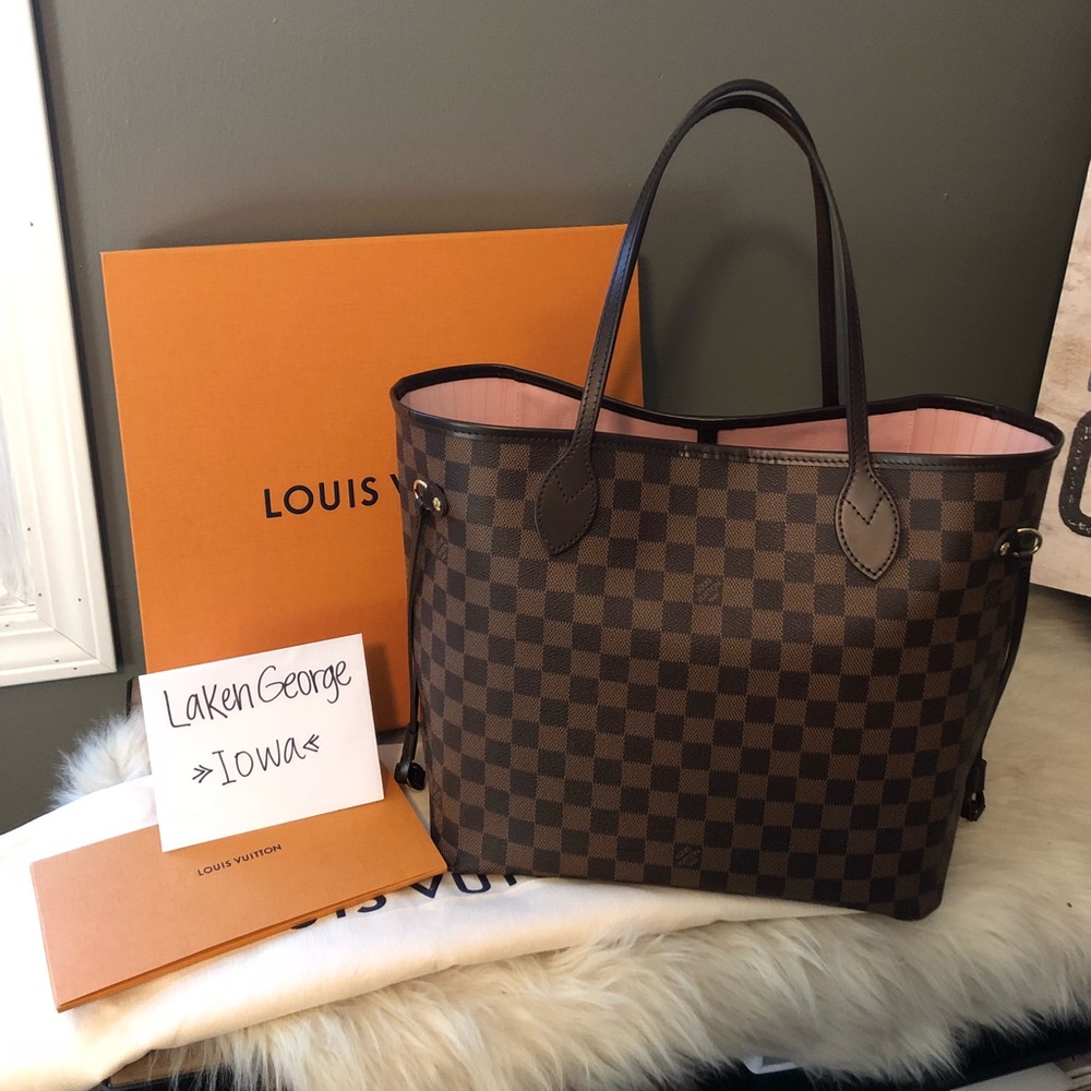 Louis Vuitton neverfull mm damier ebene rose